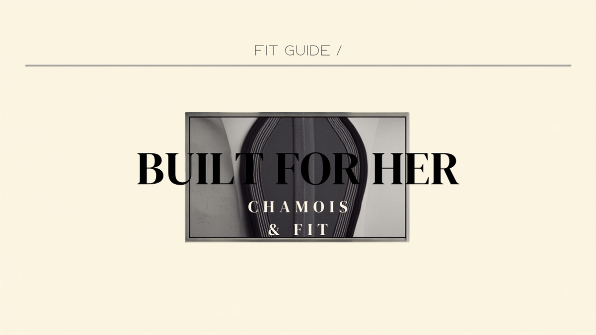 Editorial cover reading Built For Her over women's cycling kit