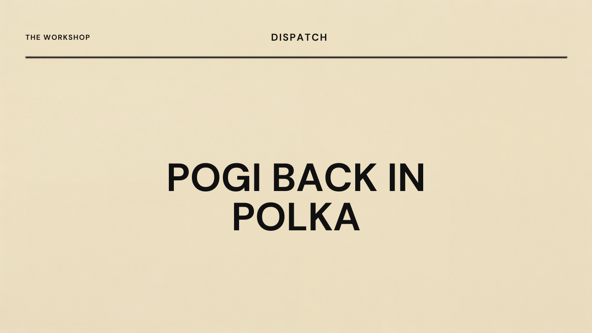 Editorial cover reading Pogi Back In Polka with a polka dot jersey