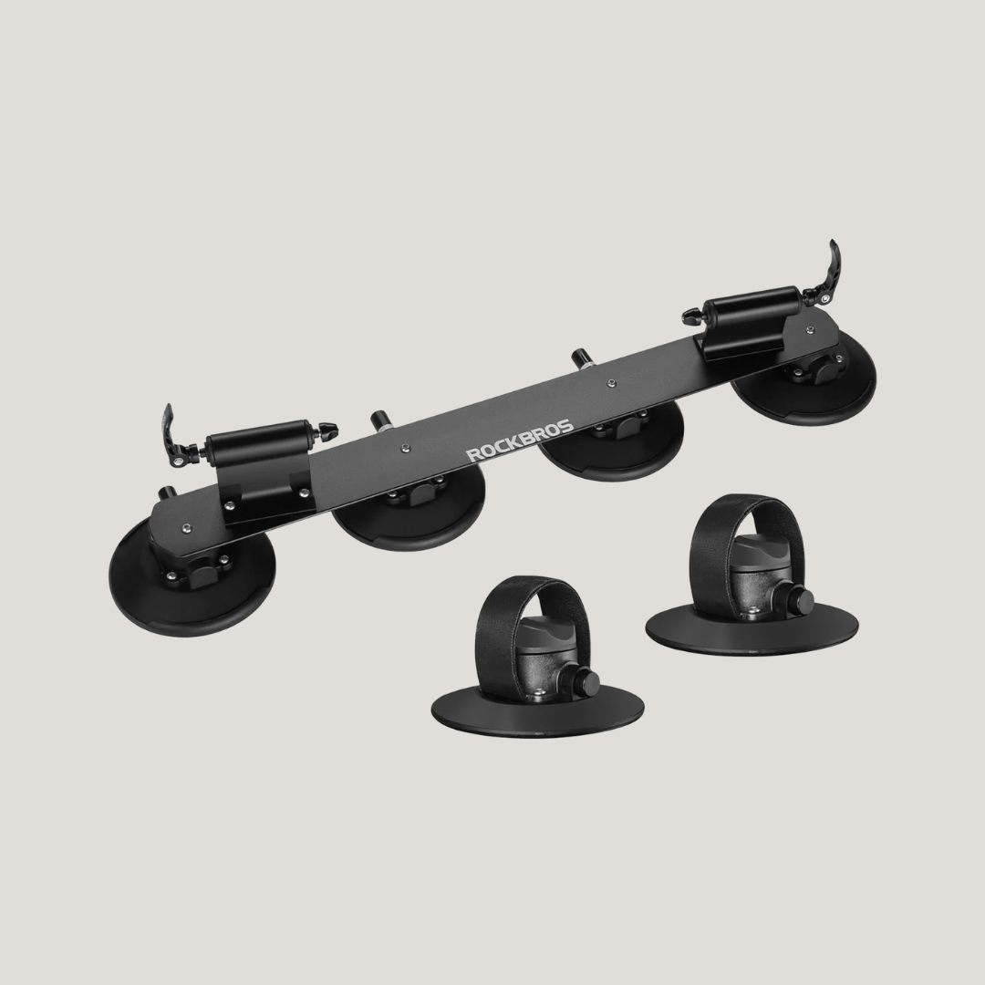 ROCKBROS Suction Cup Bike Rack for Car Roof Quick Release Vehicle Bicycle Racks (2Bike Version)