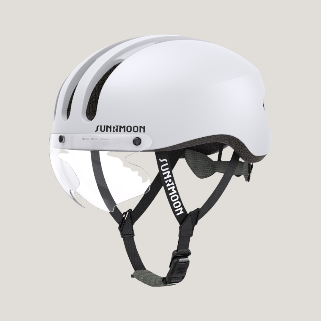 Sunrimoon TT-23 Cycling Helmet With Lense Moon White