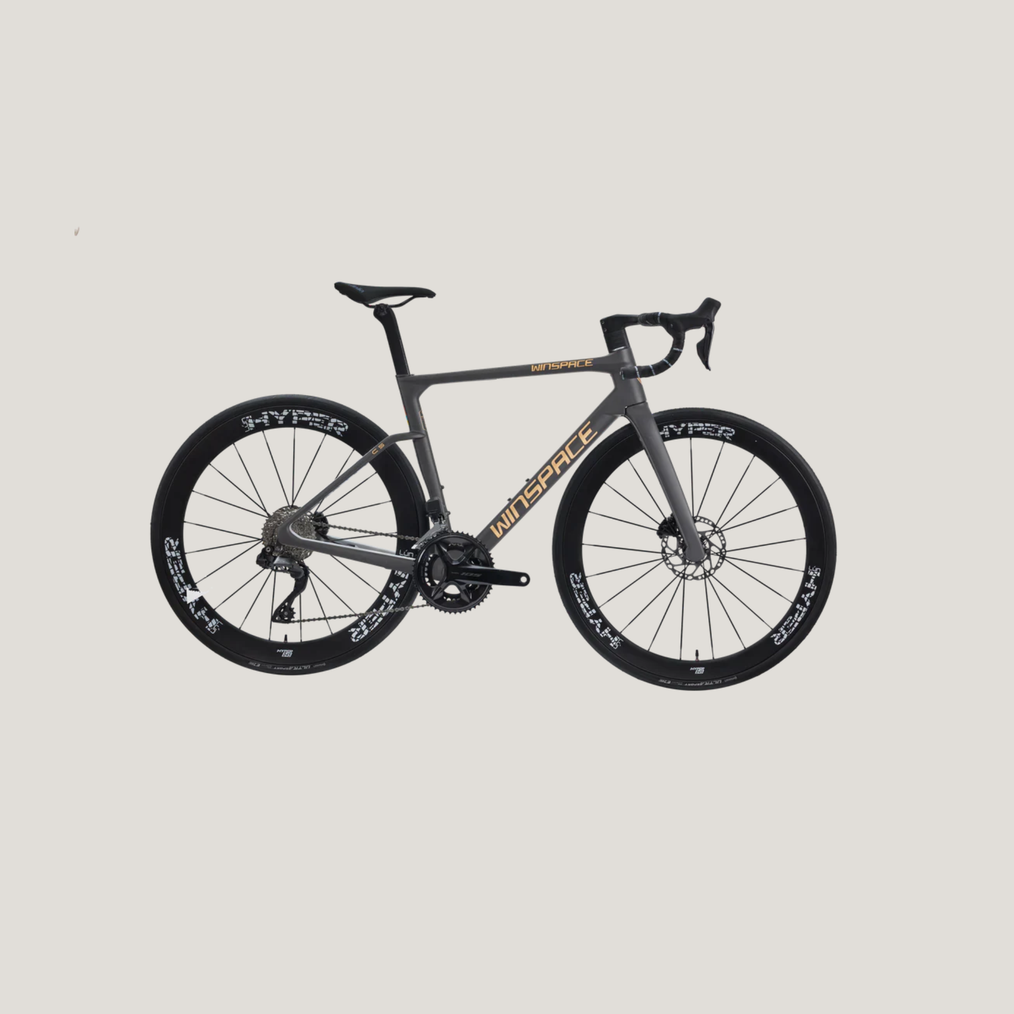 Winspace C5 105 Di2 Carbon Black with Gold Decal
