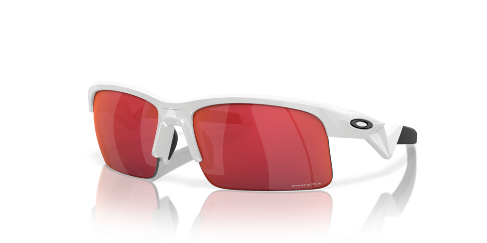 Oakley sunglass Capacitor (Youth Fit) prizm field Lenses with  polished white Frame