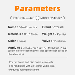 CYCLAMI 46g TPU Gravel 32-47C (Gravel) 45mm-Plastic Valve by Cyclami – DoGoodCo product photo 4
