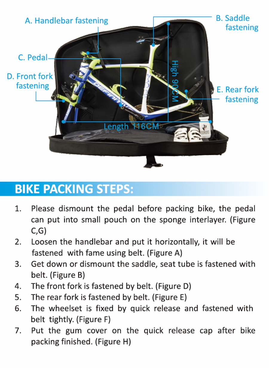 XXF E1702 bike case open showing clam-shell interior and wheel bags