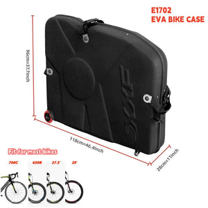 XXF E1702 EVA bike travel case detail, hard EVA shell surface