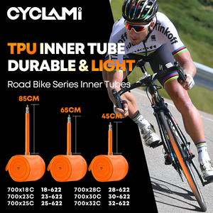 CYCLAMI 30g Orange TPU Road 18-32C (Road) 65mm Plastic Valve by Cyclami – DoGoodCo product photo 2