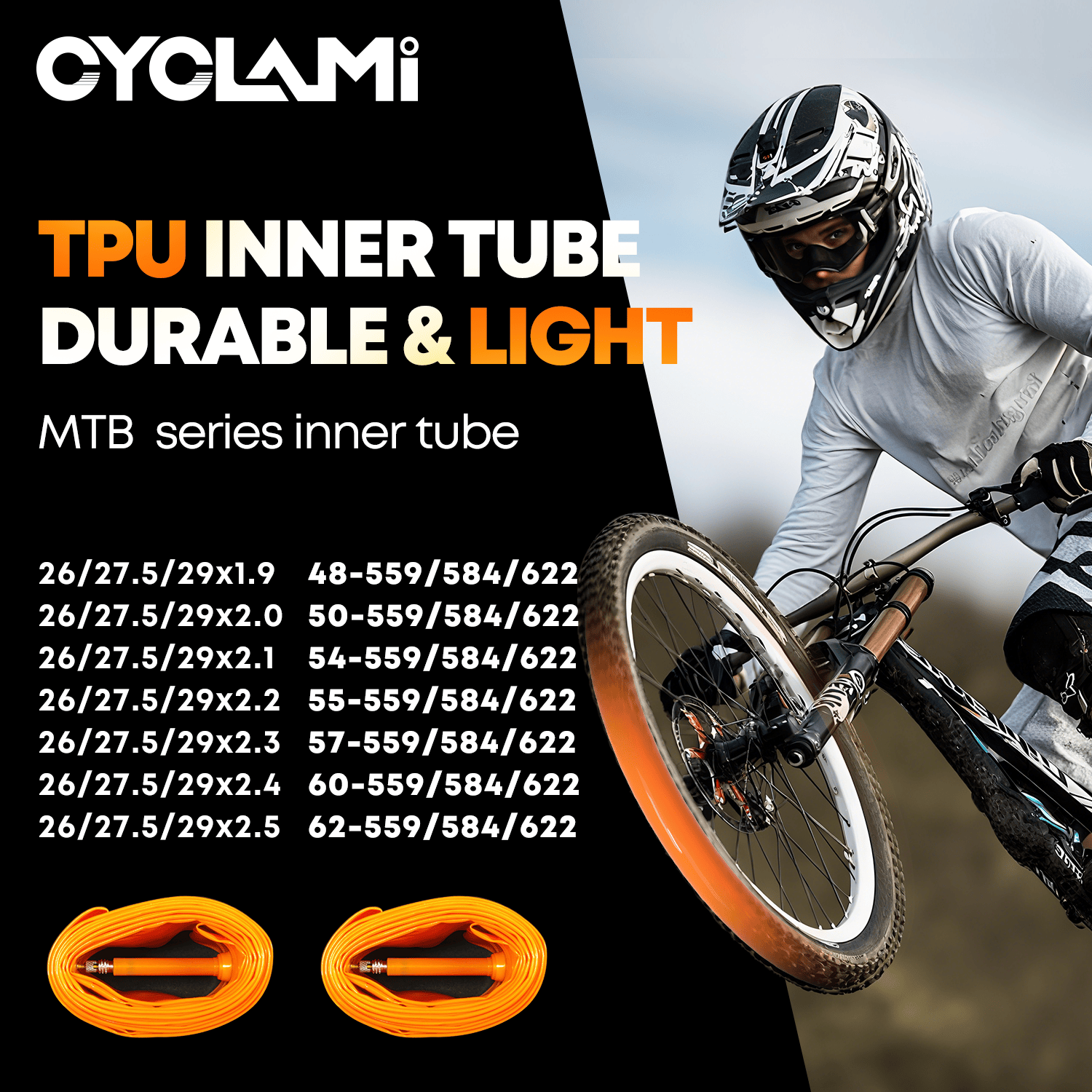 CYCLAMI 65g TPU MTB 1.9 to 2.5inch (MTB) 27.5 Inch- Plastic Valve by Cyclami – DoGoodCo product photo 6