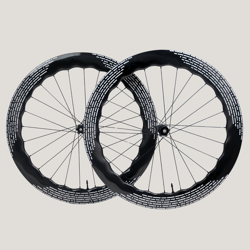 Strada6560 Wave Design Carbon Wheelset- White Decal