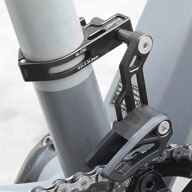 Installing the LEBYCLE chain stabilizer, adjusting the connecting rod and chain guide height with a wrench