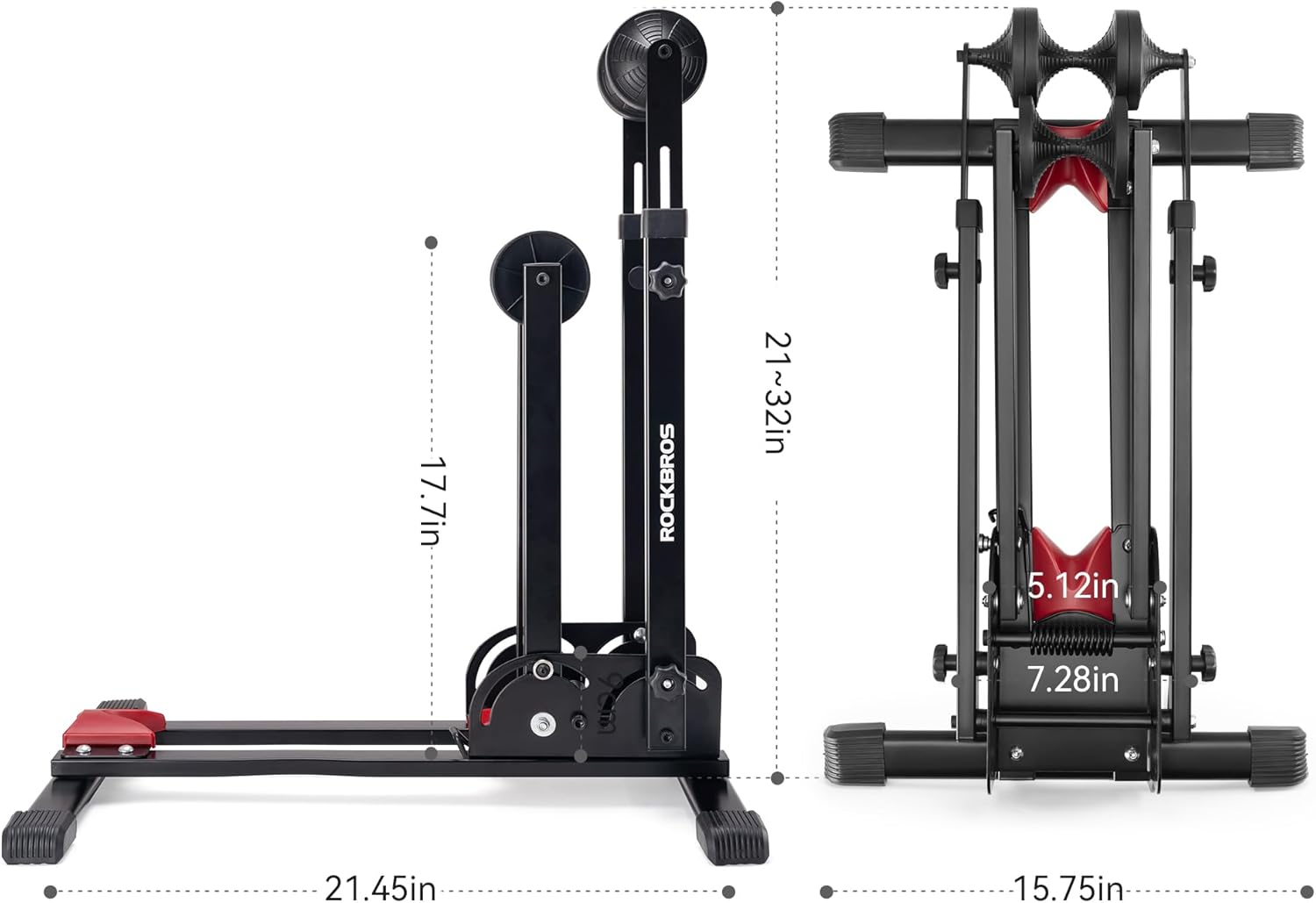 ROCKBROS Bike Stand Floor Foldable Bike Parking Stand 2-in-1 Adjustable Vertical Bicycle Holder Rack for 24"-29" Mountain Road Bike Indoor Outdoor Garage Storage by Rockbros – DoGoodCo product photo 2