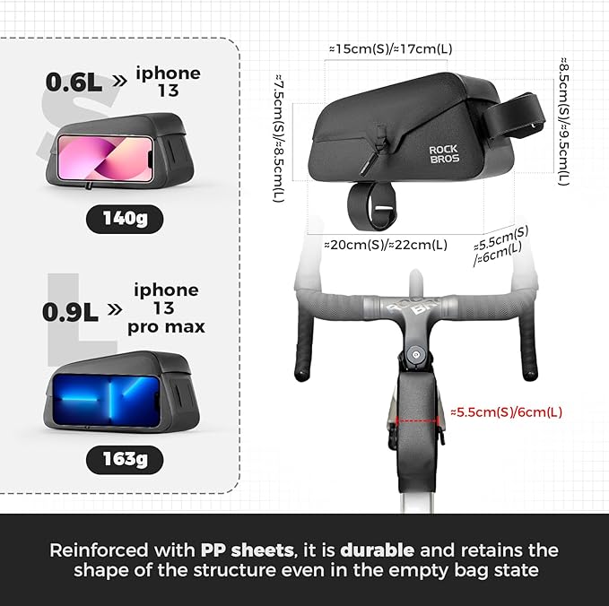 ROCKBROS Bicycle Top Tube Bag 0.9 Litre Magnetic Suction Cycling Bag Waterproof Portable Front Frame Pack Large Capacity For MTB Road Bike by Rockbros – DoGoodCo product photo 4