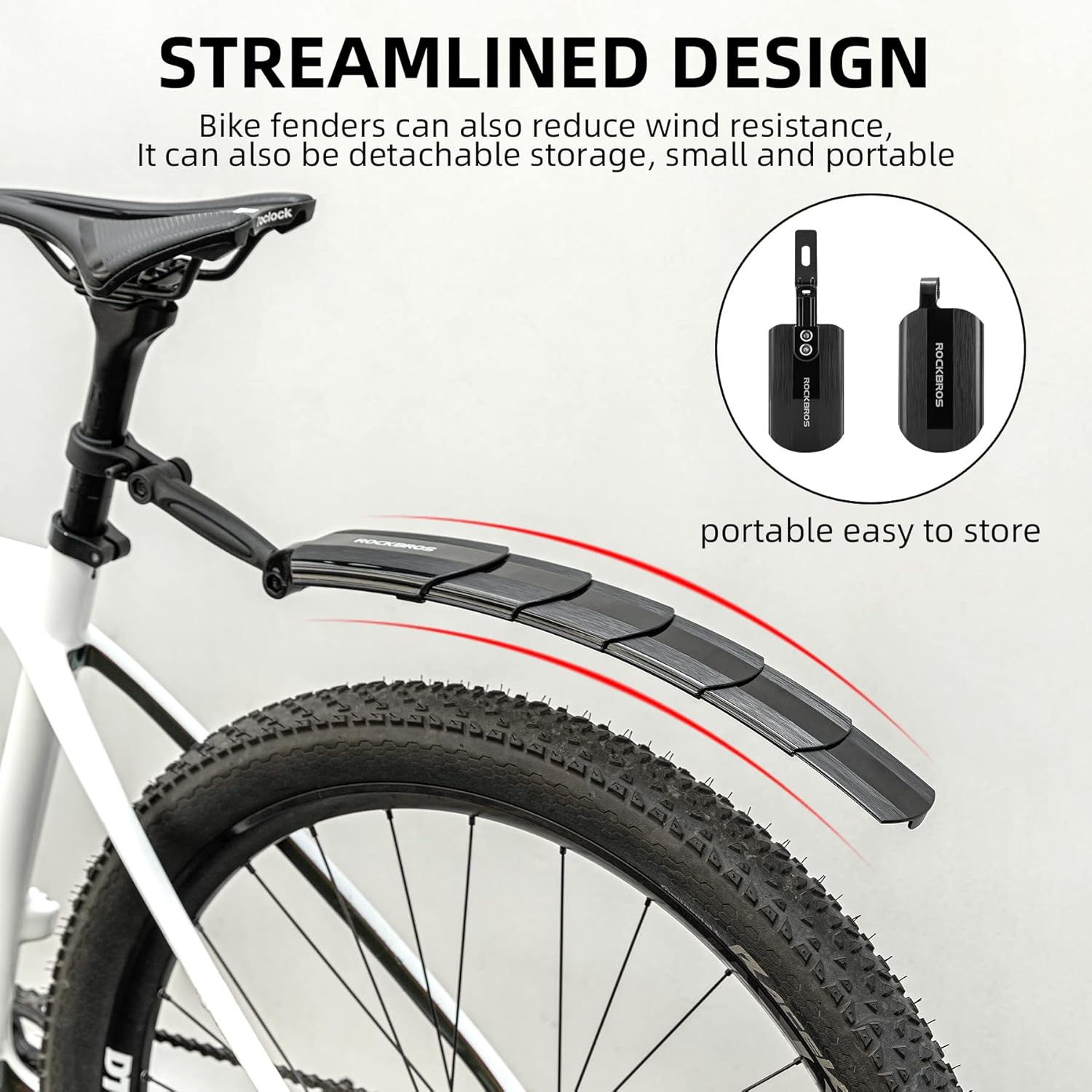 ROCKBROS Bicycle Mudguard Set Bike Front and Rear Mud Guard Fenders Universal Mudguard for Mountain Bikes, City Bikes, Children's Bikes, Adjustable and Retractable Bike Mudflap by Rockbros – DoGoodCo product photo 5
