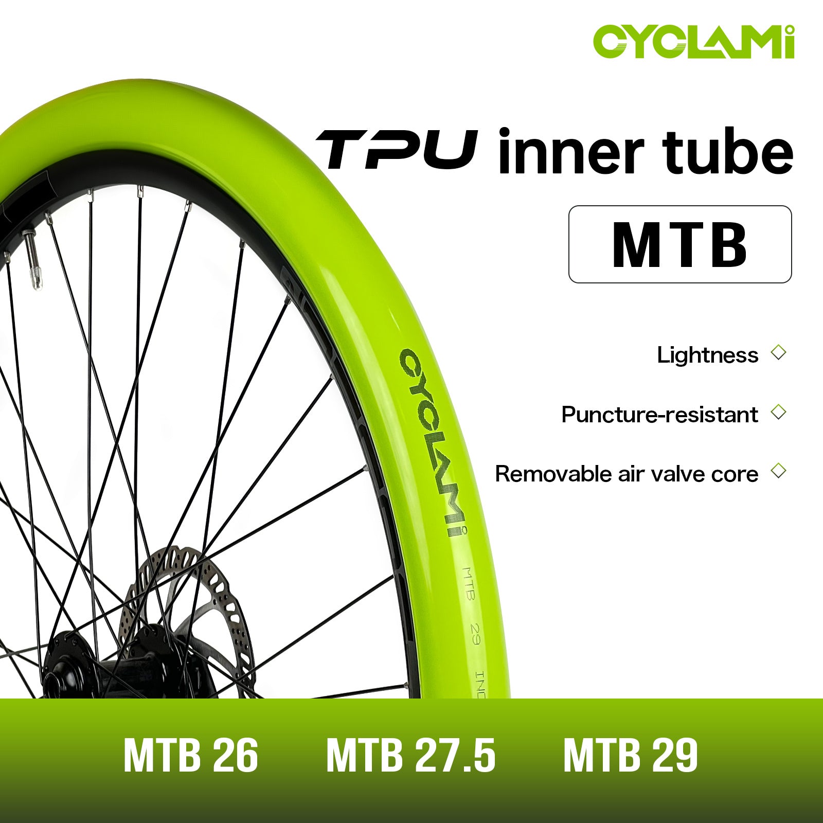 CYCLAMI TPU MTB tube features