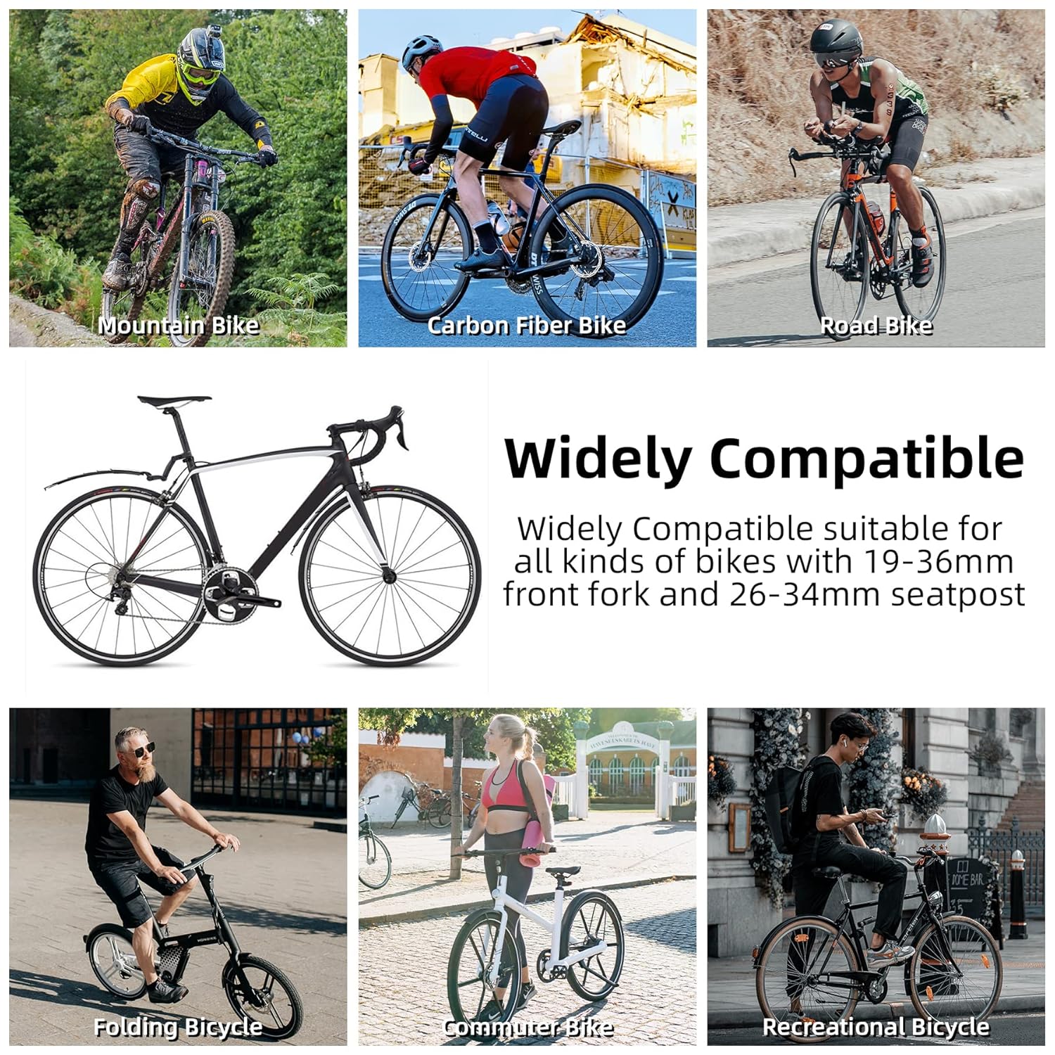 ROCKBROS Bicycle Mudguard Set Bike Front and Rear Mud Guard Fenders Universal Mudguard for Mountain Bikes, City Bikes, Children's Bikes, Adjustable and Retractable Bike Mudflap by Rockbros – DoGoodCo product photo 7