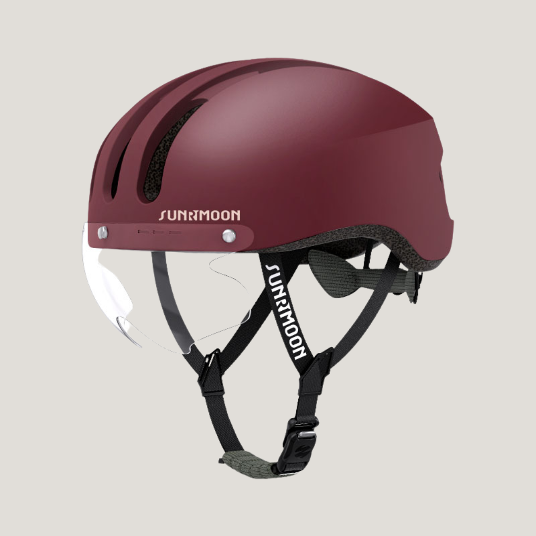 Sunrimoon TT-23 Cycling Helmet With Lense Wine Red
