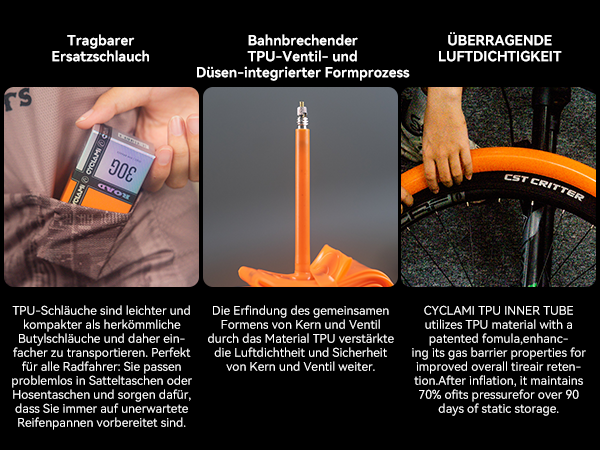 CYCLAMI 30g Orange TPU Road 18-32C (Road) 65mm Plastic Valve by Cyclami – DoGoodCo product photo 10