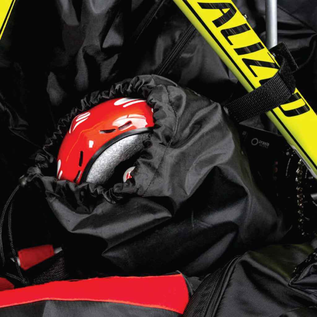 XXF N2020 bike transport bag open showing internal 6061 alloy frame holder