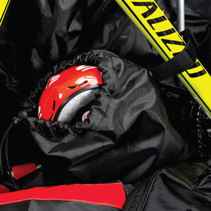 XXF N2020 bike transport bag open showing internal 6061 alloy frame holder