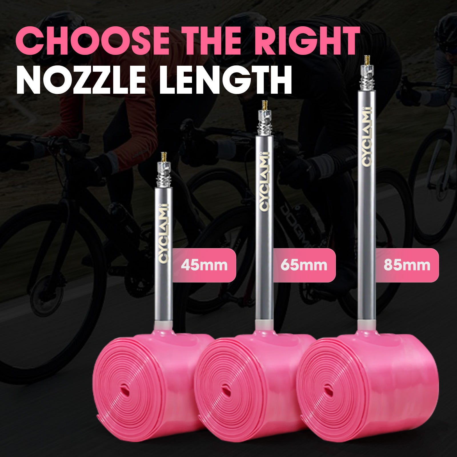 CYCLAMI 30g Pink TPU Road 18-32C (Road)65mm Metal Valve by Cyclami – DoGoodCo product photo 6