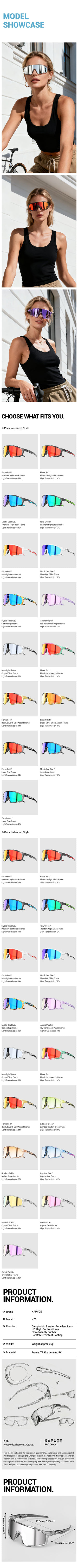 kapvoe K76 PhotoChromic Clear Sunglasses For Cycling by Kapvoe – DoGoodCo product photo 2