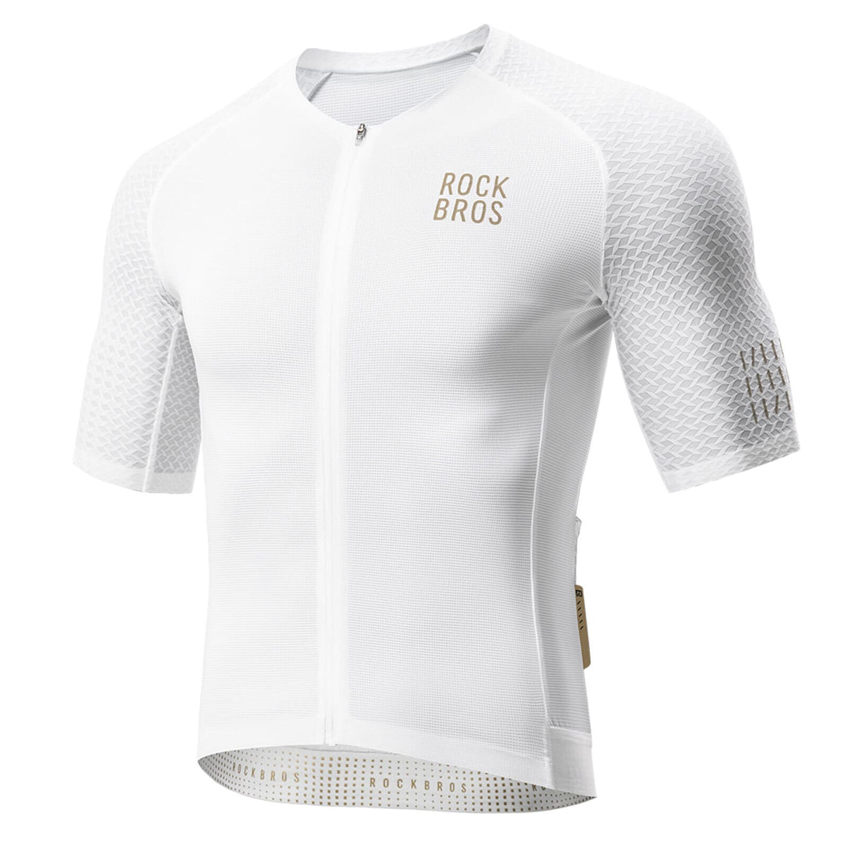 Rockbros Cycling Jersey White – Diamond Pattern Aero Fabric