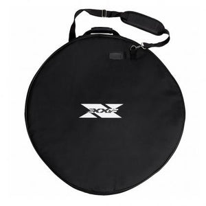 XXF W1401 padded single bicycle wheel bag, round zip-around cover, black with XXF logo
