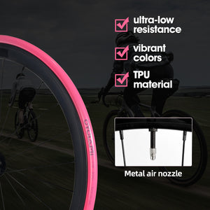 CYCLAMI TPU tube installed on road bike wheel