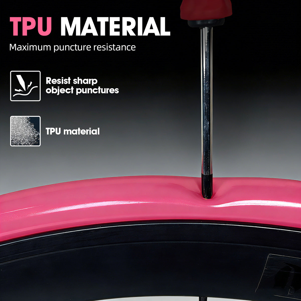 CYCLAMI TPU material resists sharp object punctures