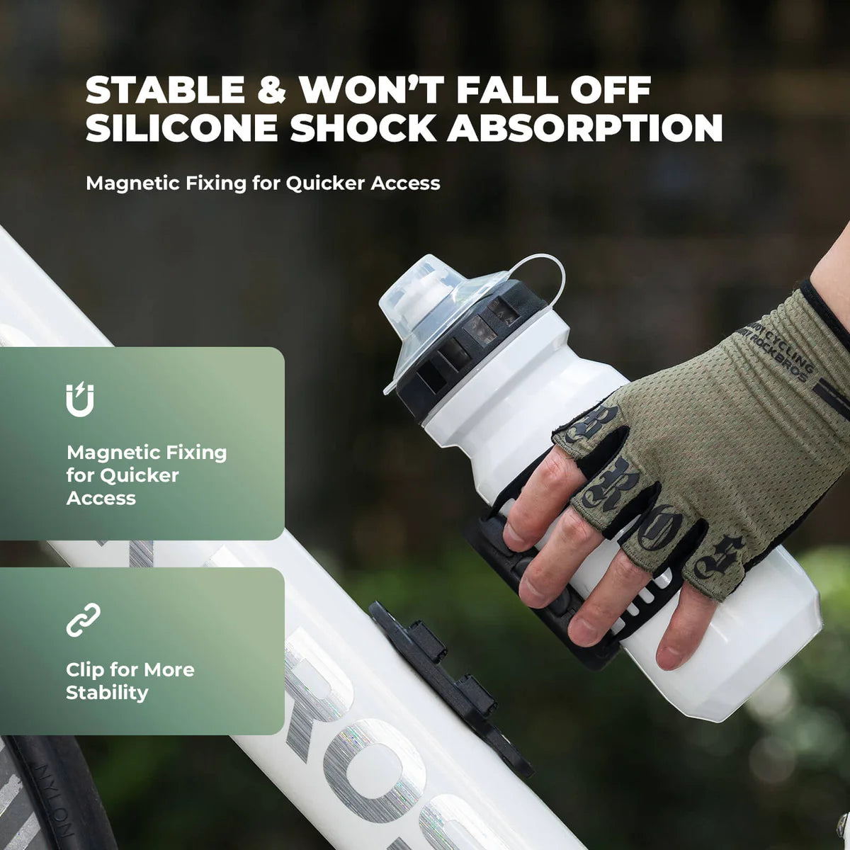 ROCKBROS Hot Sale Portable Outdoor Road Bike Silicone Magnetic Water Bottle Cage Lightweight Adjustable Durable Bicycle Holder by Rockbros – DoGoodCo product photo 3