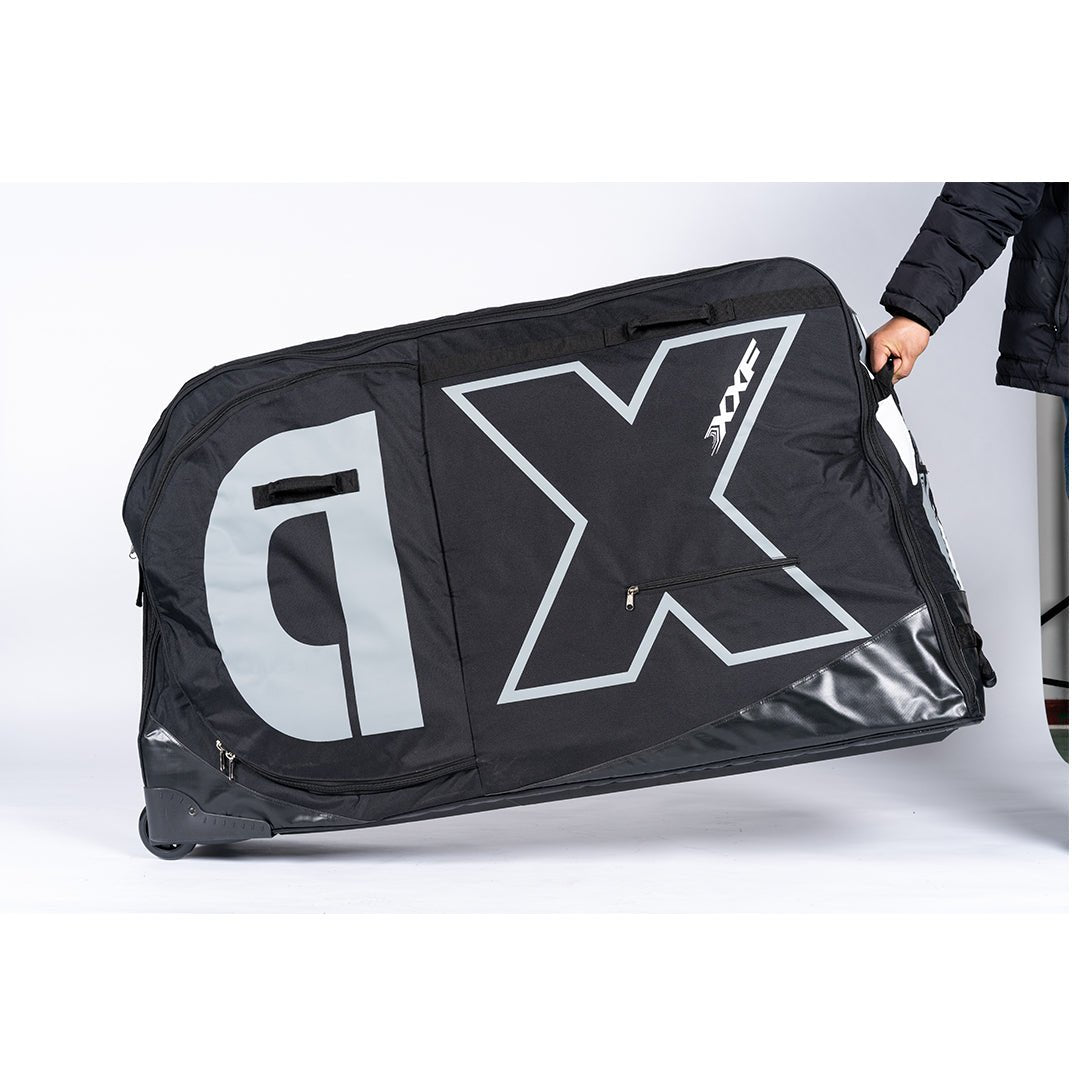 XXF N1603 bike travel bag with bike frame packed and secured inside